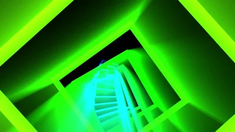 Colorful Squares Rays Retro Psychedelic Tunnel Ride VJ Motion Background Loop Stock Footage 77309528
