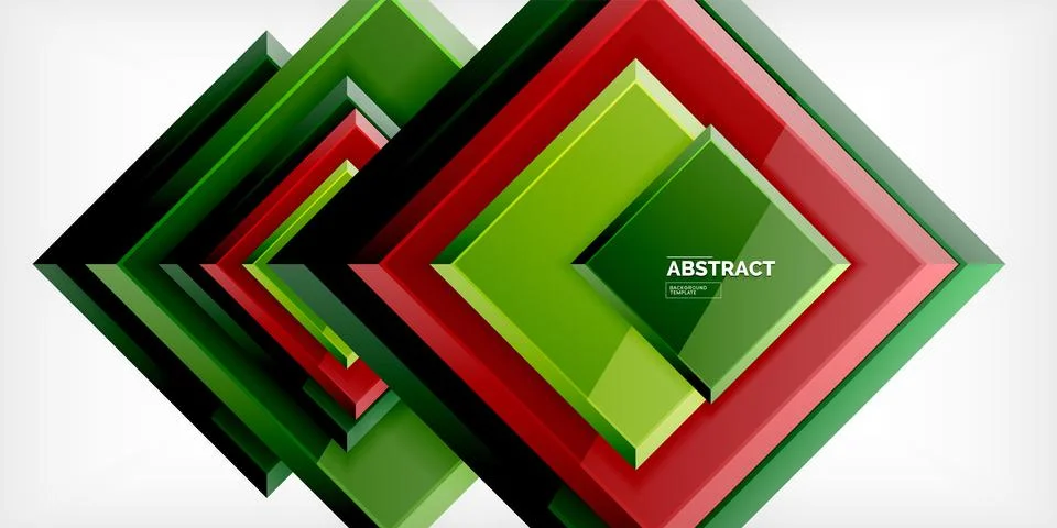 Colorful squares with reflections abstract background design. Vector Illustrazione stock