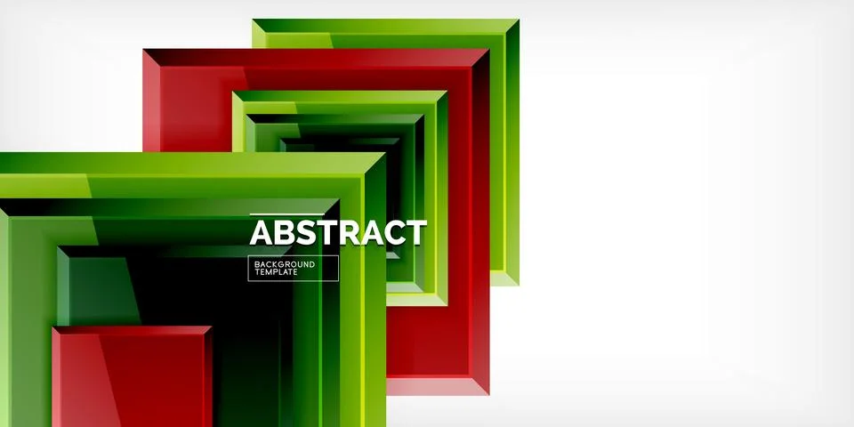 Colorful squares with reflections abstract background design. Vector Ilustração Stock