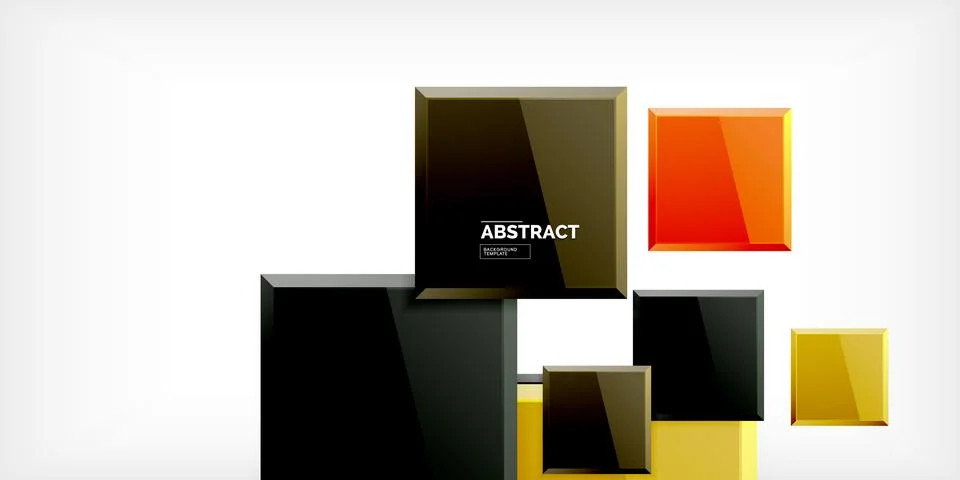Colorful squares with reflections abstract background design. Vector Ilustração Stock