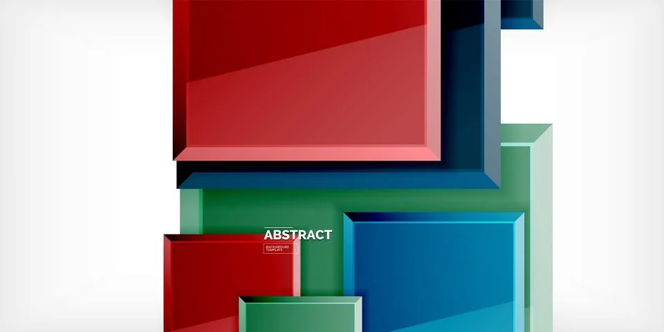 Colorful squares with reflections abstract background design. Vector Stock Illustration