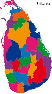 Colorful Sri Lanka map Stock Illustration