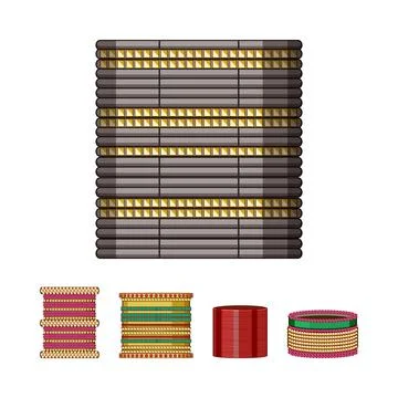 Colorful stack bangles and traditional bracelets collection Stock Illustration