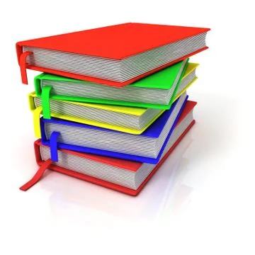 Colorful stack of books, with bookmarks イラスト素材