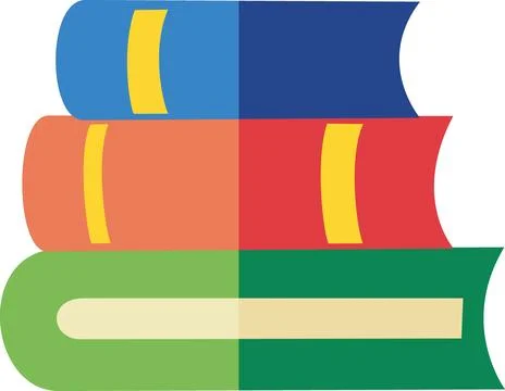 Colorful stack of books flat icon Stock Illustration