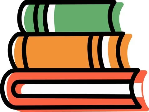 Colorful stack of books learning icon Stock Illustration