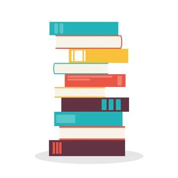 Colorful stack of books vector illustration isolated on white background イラスト素材