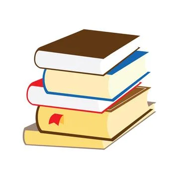 Colorful Stack of Books Vector Illustration for Education and School Concept Illustrazione stock
