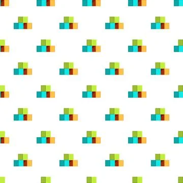 Colorful stacked block pattern seamless repeating background 스톡 일러스트