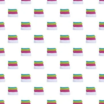 Colorful stacked laundry clothing pattern seamless design 库存插图