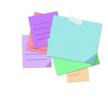 Colorful stacked paper documents flat design Stock Illustration