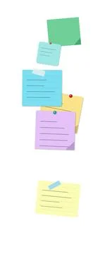 Colorful stacked paper notes with text Stock Illustration