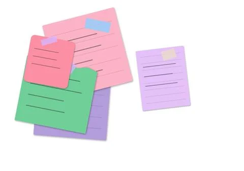 Colorful stacked sticky notes with tabs 库存插图