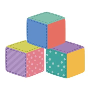 Colorful Stacking Blocks Sit on a Flat Surface in a Playful Arrangement at .. Stock Illustration