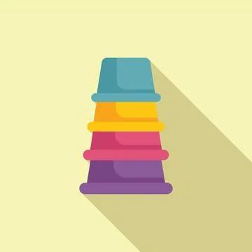 Colorful stacking cups for developing children Illustrazione stock