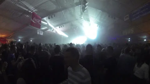 Colorful stage filmed from the public Stock Footage