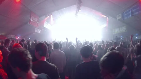 Colorful stage filmed from the public Stock Footage