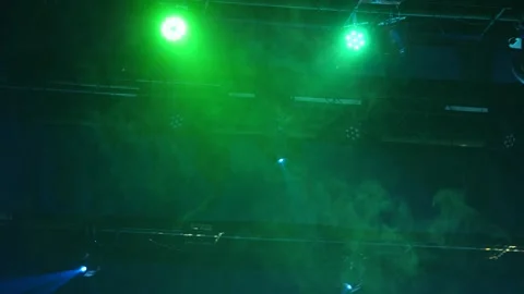 Colorful Stage Lights with Haze Stock Footage 335522834