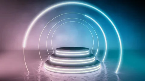 Colorful Stage Neon Lighting Loop 1 Stock Footage 213931965
