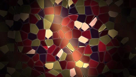 Colorful stained glass pattern with geometric shapes and Stock Footage 338327857