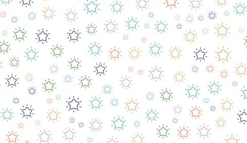 Colorful star icons pattern seamless design with cute hand drawn pastel Stock Illustration