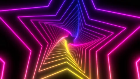 Colorful Star Lines Loop Background Stock Footage 136388773