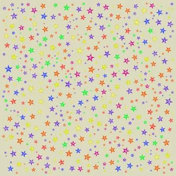 Colorful Star Pattern Background with Multicolored Stars on Transparent Bac.. Stock Illustration