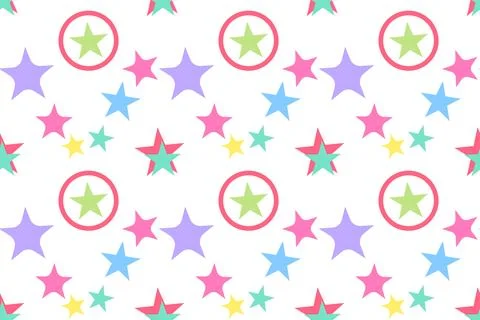 Colorful star pattern with circles and bright accents Illustrazione stock