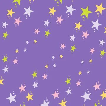Colorful Star pattern on purple background Stock Illustration