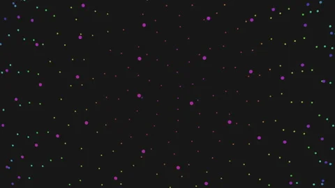 Colorful star pattern vibrant dots on a black background Stock Footage 270396670