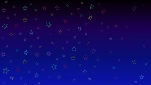 Colorful star shape blink on blue background Stock Footage 258200932