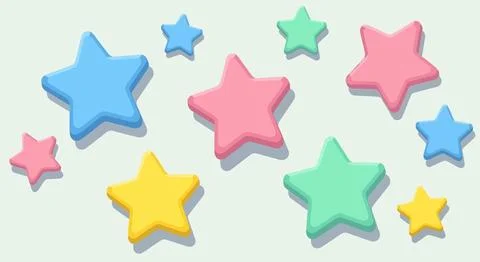 Colorful star shapes on light background Stock Illustration