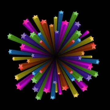 Colorful stars explode Stock Illustration