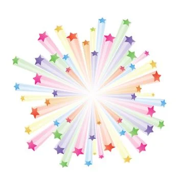 Colorful stars explode Stock Illustration