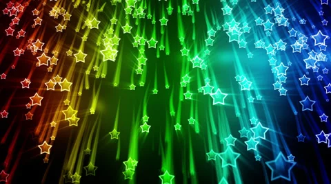 Colorful stars falling loop Stock Footage 27484925