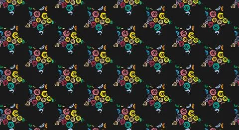 Colorful  Stars  Pattern. stars vector patterns. Stock Illustration