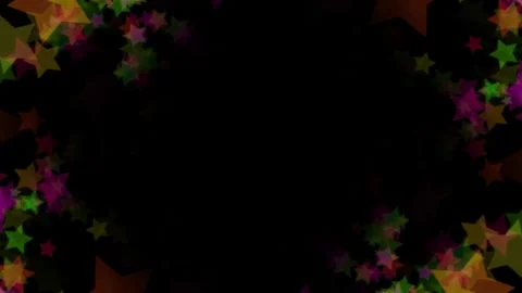 Colorful Stars Sparkle frame loop animation Background on black background Stock Footage 274926959