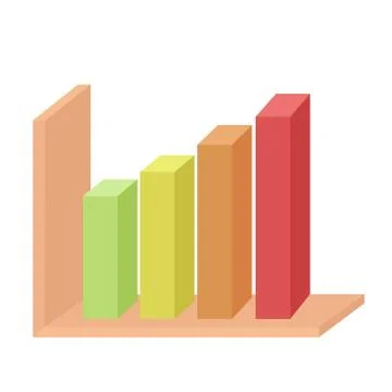 Colorful statistics bars icon on white, stock vector illustration Stock Illustration