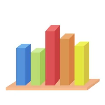 Colorful statistics bars icon on white, stock vector illustration Stock Illustration