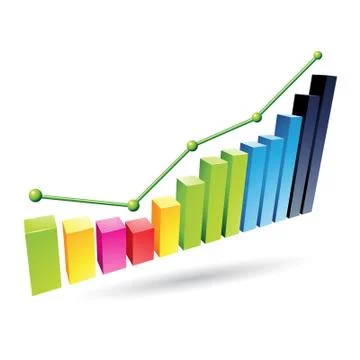 Colorful Stats Graph Stock Illustration