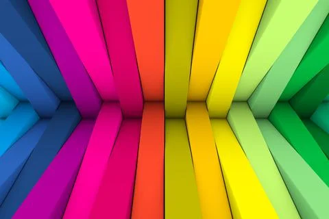 Colorful steps abstract background 3D render illustration Stock Illustration