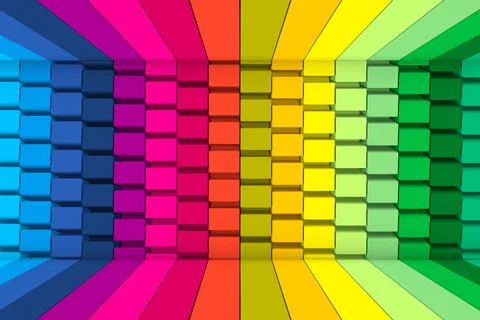 Colorful steps abstract background 3D render illustration Stock Illustration