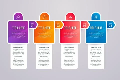 Colorful steps infographic Stock Illustration