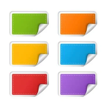 Colorful sticker set Illustrazione stock