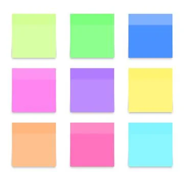 Colorful sticky note set. Vector Stock Illustration