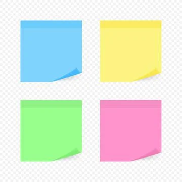 Colorful sticky note, vector illustration. Stock Illustration