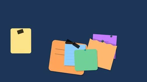 Colorful sticky notes and document icons set Stock Illustration