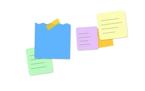Colorful sticky notes and flag icon set イラスト素材