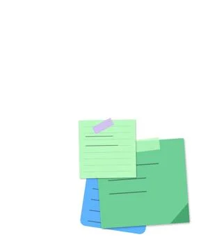 Colorful sticky notes and folder icon set Stock Illustration