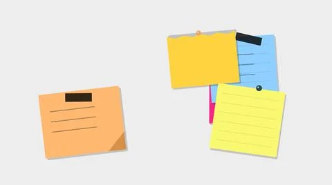 Colorful sticky notes and folder on white background Иллюстрация